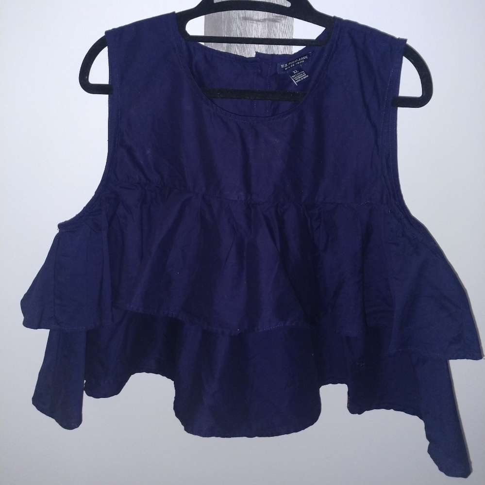 🌞NWOT Ruffled Polo Crop Top🌞 - Picture 5 of 5